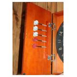 Wooden Dartboard Set with Scoreboard and Darts