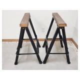 (2) Metal Portable Folding Saw Horses