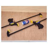 Set of Woodworking Quick-Grip Clamps