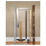 Assorted Carpenters Levels and Measuring Accessories