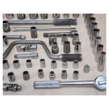 Large Assortment of Assorted Size Ratchets, Sockets and Tools