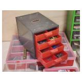 (7) Assorted Storage Bins with Contents