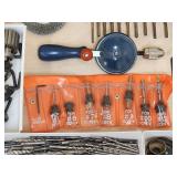 Large Assortment of Drill Press Accessories and Drill Bits