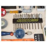 Large Assortment of Drill Press Accessories and Drill Bits