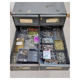 Machinist Metal Storage Cabinet with Contents