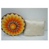Vintage Crochet Throw Pillow & Silk Wedding Pillow