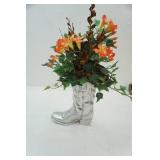 Metal Boot Vase