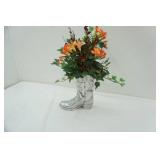 Metal Boot Vase