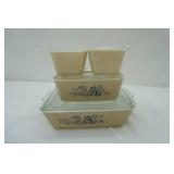 Vintage Homestead refrigerator Crock Set