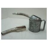 Vintage Galvanized Flex Spout Oil Can & Brookings Can Spout