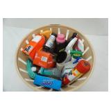 Bathroom & Laundry Cleaning Supplies w/basket