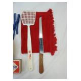 Variety Lot: Serrated Knife, Small Garbage Bags, Microfiber Cloths and More