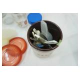 Small Tupperware Containers & Vintage Nut Grinder Lot