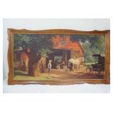 Paul Detlefsen Vintage Framed Painting "Horse And Buggy Days" 1968