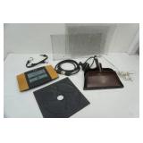 Variety Lot: Weather Clock, dust pans, extension cord, wire mesh and more