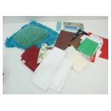 Sewing Material Lot With Vintage Crochet Pillow