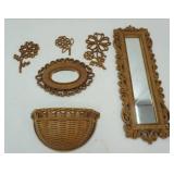 Vintage Faux Wicker Decor Lot