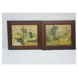 Vintage Framed Art (2ct) 15.25"x13.25"