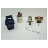 Mini Propane Lantern, Cuckoo Clock, and small jug