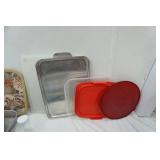 Cake Pans, Tupperware Container & Lighthouse Latch Hook
