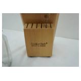 Vintage Stoneware Serving Bowl, Knife Block, and jars