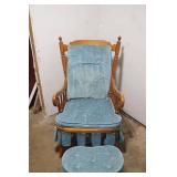 Vintage light blue chair and ottoman
