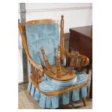 Vintage light blue chair and ottoman