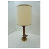 Vintage Wood and Brass Lamp 34" tall