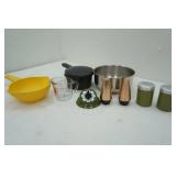 Vintage Salt & Pepper Shakers & Timer