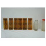 Vintage Milk Bottle, Glass Inserts for Light Fixture, shop measuring cup w/lid