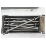 2 metal boxes (one box with large 8" nails)