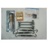 Turnbuckles, Bi-Fold Door Top Roller Guide, Brass Pop-Up Drain