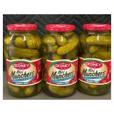 Set of 3 Gedney Mini Munchers Kosher Dill Pickles Jars