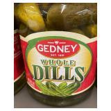 Collection of 3 Gedney Whole Dill Pickles Jars, 32 fl oz Each
