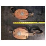 Two Large Pullys In Good Condition