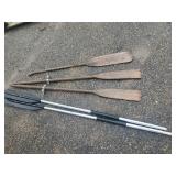 Aluminum and wooden oars