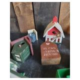 Lot of Small ornimental Bird Houses and other items