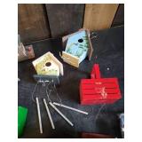 Lot of Small ornimental Bird Houses and other items