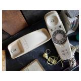 Misc lot of all kinds of things,  Handcuffs, Vintage Rotary desk Phone, and more