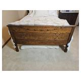 Three Quarter Victorian Bed With Spoon Carved Detail