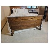 Three Quarter Victorian Bed With Spoon Carved Detail