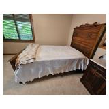 Three Quarter Victorian Bed With Spoon Carved Detail