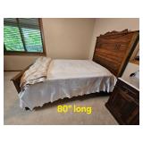 Three Quarter Victorian Bed With Spoon Carved Detail