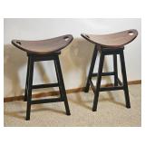 Beautiful Saddle Seat Barstools (Pair)