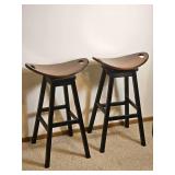 Beautiful Saddle Seat Barstools (Pair)