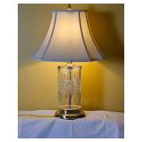 Waterford Crystal Oval Table Lamp with Brass Foot