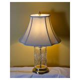 Waterford Crystal Oval Table Lamp with Brass Foot