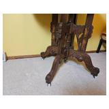 Spoon Carved East Lake Parlor Table with Stone Top