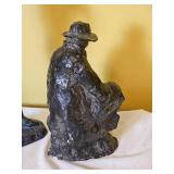 Series of Plaster Statuettes Mate Black