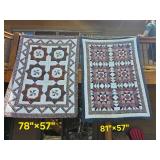 Sibling Vintage Pinwheel and 8 Point Star Quilts